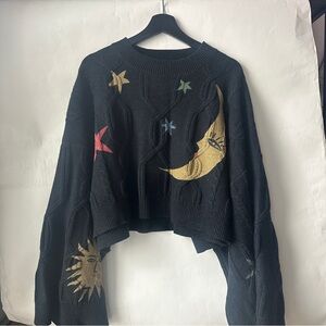 Child of the Universe Crop Cable Knit Sweater